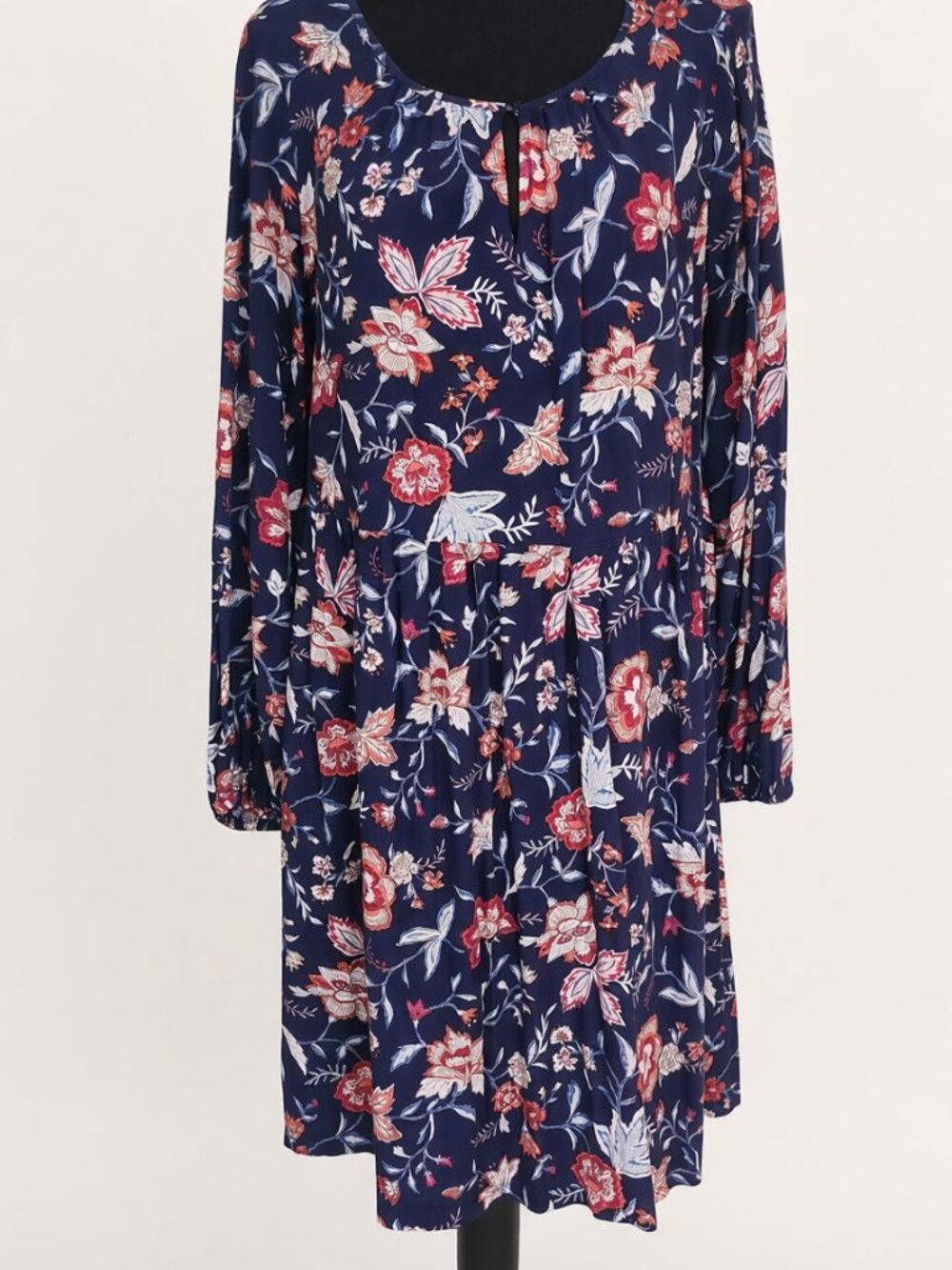 Old Navy Navy Floral Long Sleeve Dress Size M